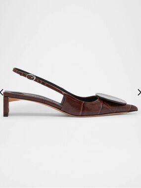 Jacquemus Brown Croc Duelo Les Slingbacks